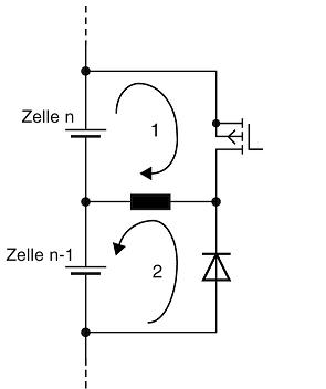 图3:使用电感器的主动平衡。