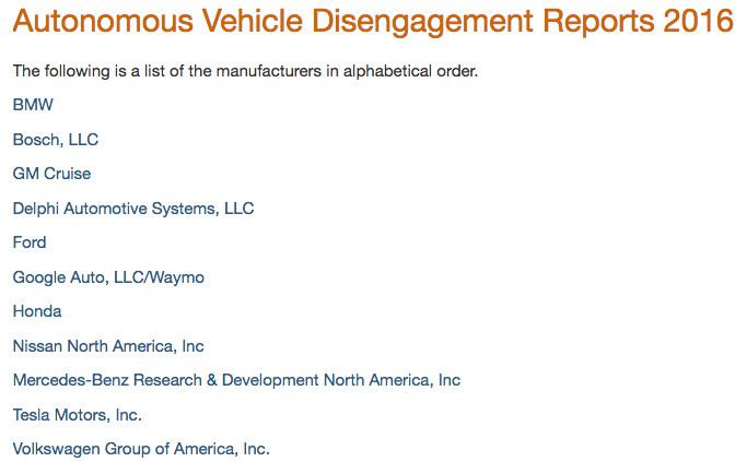 加州交管局发布了一份自动驾驶年终报告：Waymo 、通用、日产名列前三