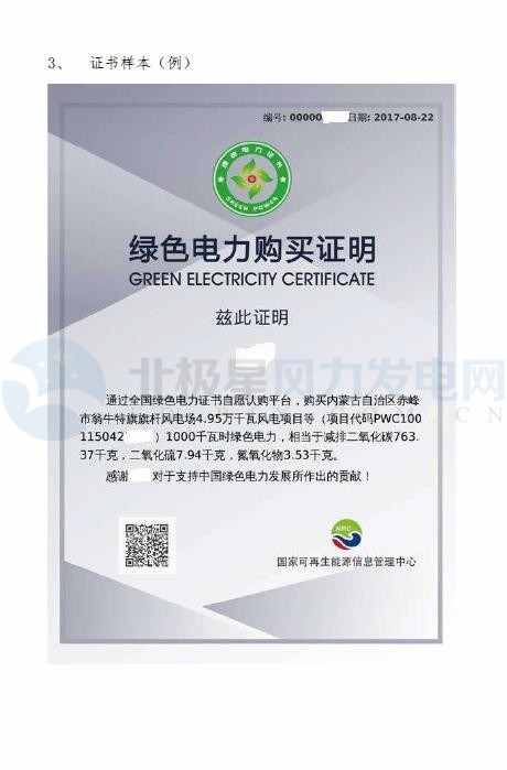 北京市发改委倡议自愿认购可再生能源绿色电力证书