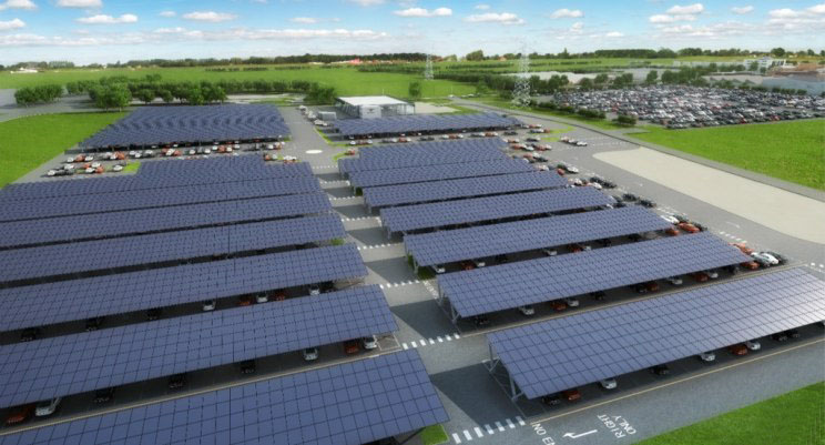 宾利建太阳能发电停车场
