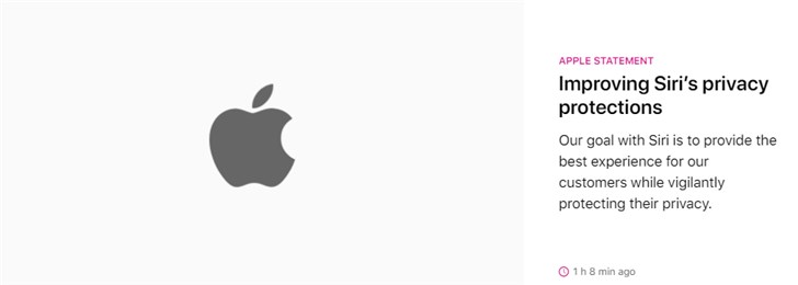 苹果正式就隐私问题致歉：将不再保留Siri互动录音