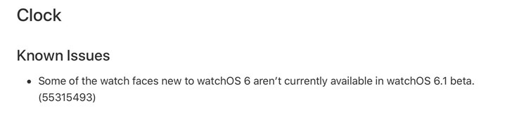 苹果watchOS 6.1开发者预览版Beta 1推送