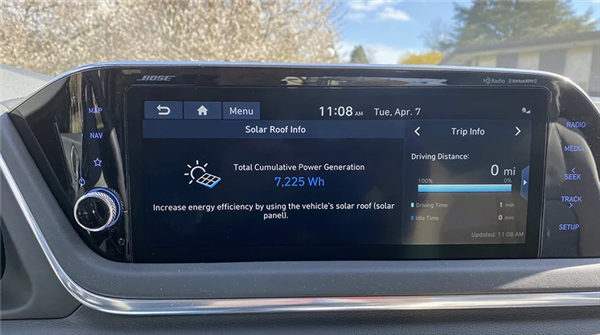 比全景轻43%！现代索纳塔太阳能车顶实测4小时增加58公里续航