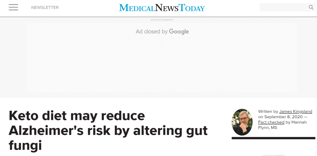 生酮饮食可以通过改变肠道真菌来降低患阿尔茨海默病的风险