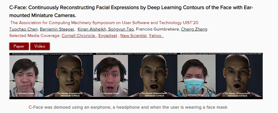 “人脸识别”耳机？！靠追踪肌肉识别表情，华人教授参与研发