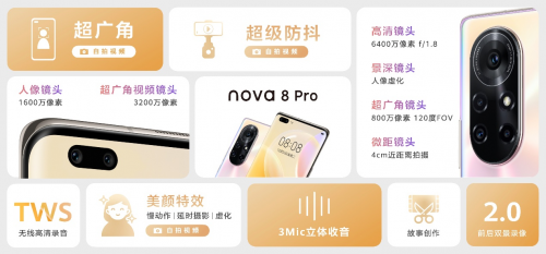 华为nova8系列发布，专业Vlog手机要素由它定义