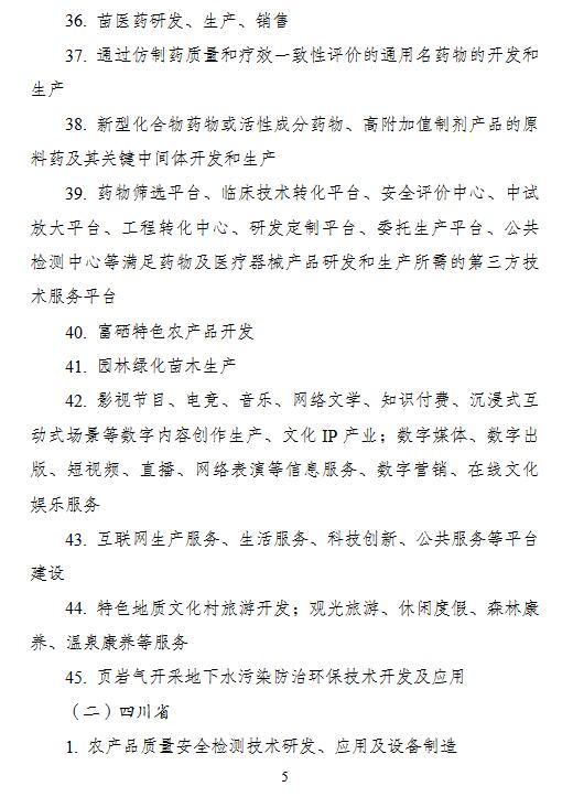 西部地区鼓励类产业目录(2020年本)