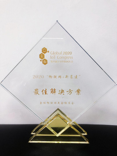 中国通服荣获2020全球物联网大会“物联网+新基建最佳解决方案”奖