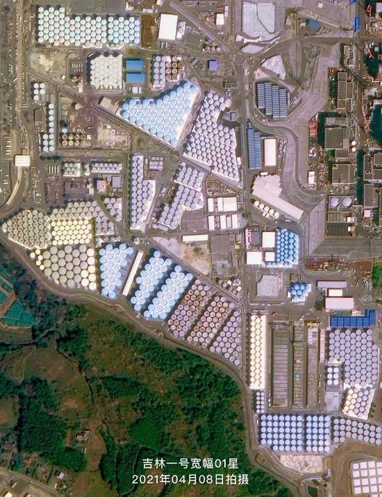 中国卫星目击福岛第一核电站上百万吨核污水存贮区：储存罐超多