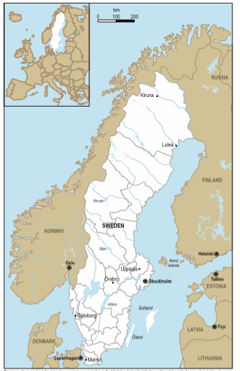 瑞典瑟姆兰省地图图片